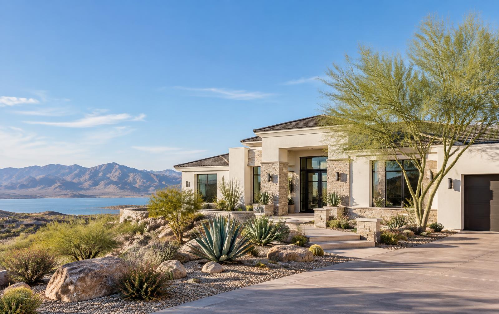 Lake Havasu home with desert landscaping
